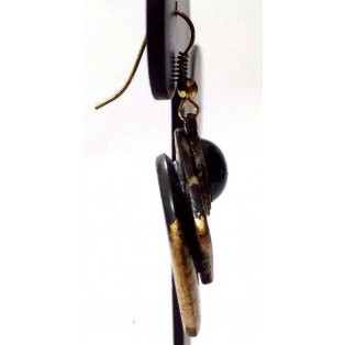 Handmade Painted Wooden Wood Earrings Jhumki Ethnic Chic Boho Drop Long EA290